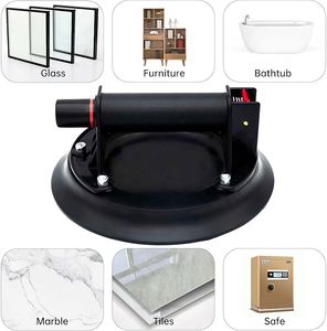 رافعة شفط محمولة للأبواب والنوافذ بقوة 210 كجم، مضخة هواء معدنية عمودية، أكواب شفط للحجر والزجاج من WEHER - Product Image 4