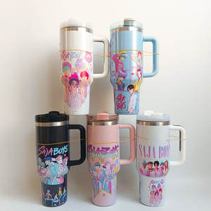 Kawaii Anime Kpop Demon Hunters Water Bottle Double Wall Vacuum Tumbler Children's <b>Reusable</b> Travel School Student Drink <b>Cup</b> - Product Image 4