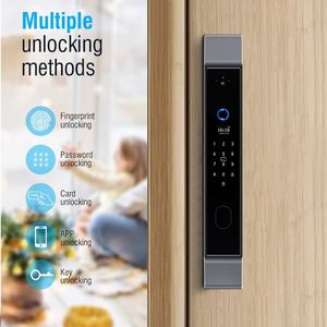 Serrure de <span class=keywords><strong>porte</strong></span> intelligente Te'an avec caméra HD à empreintes digitales CE <span class=keywords><strong>pour</strong></span> portes commerciales en acier et aluminium, adaptée aux projets, anti-effraction, anti-sabotage, lisse - Product Image 2