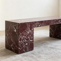 Tables basses modernes de luxe en marbre Rosso Levanto, style nordique, meubles décoratifs pour salon en pierre naturelle sur mesure