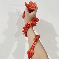 Figurine de dragon divin articulée en verre imprimé en 3D, ornements en pierre de cristal, kit de sculpture animale