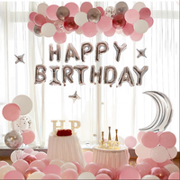 Décorations de fête, aménagement de scène, décorations de fond, pack haut de gamme, ballons d'anniversaire roses de qualité export pour filles