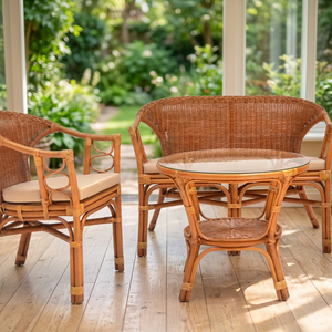 Rome Wicker Set Stylish Modern <b>Sofa</b> and Coffee Table Set for Living Room furniture Comfortable and Elegant Minimalist - Product Image 3