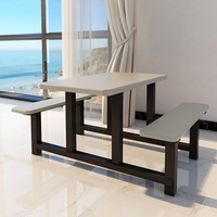 Ensemble de table et de chaises en acier inoxydable durable pour la cantine scolaire, utilisation en restaurant