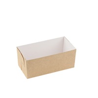 Moule à pain en papier personnalisé avec logo, plateau rectangulaire jetable blanc et kraft pour gâteau, brownie, cheesecake, pain de mie, mini-pains