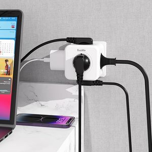 Factory Hot Sale Fashionable 5-in-1 EU Socket <b>Adapter</b> <b>Plug</b> Multi Power Strip Socket Without Cable 16A Current - Product Image 5