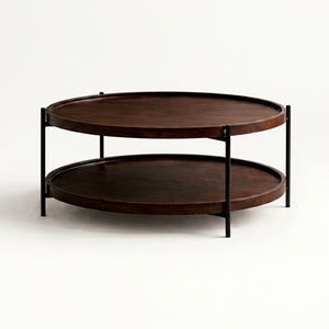 โต๊ะกาแฟไม้โมเดิร์น Madera Finekraft หน้าไม้ โครงโลหะ พร้อมชั้นวางของ เฟอร์นิเจอร์ห้องนั่งเล่น ดีไซน์มินิมอล พับได้ รับประกัน 1 ปี - Product Image 1