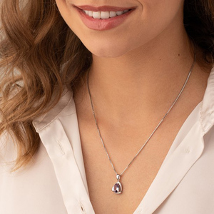 Collar con colgante de piedras preciosas de Alejandrita para mujer, forma de pera de 2,5 ct, joyería de plata de ley para mujer - Product Image 4