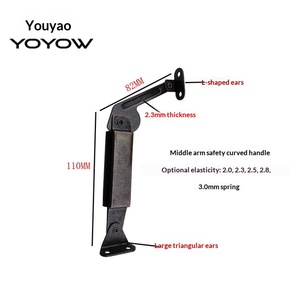 Charnière à ressort pour <span class=keywords><strong>support</strong></span> de canapé, armoire en bois, avec bras de sécurité courbé, courte/moyenne/longue, et poignée de tirage amortie - Product Image 6