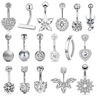 Meilleures ventes : Piercing de nombril unisexe ethnique en acier inoxydable, incrusté de zircon en forme de cœur, pour usage quotidien, vente en gros