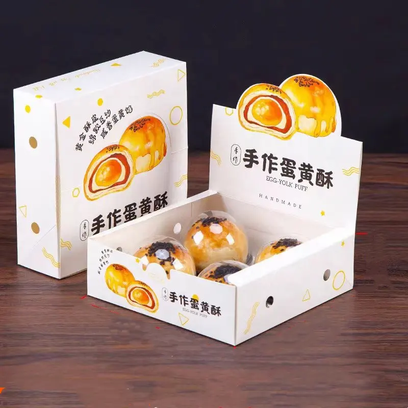 Caja de papel para cupcakes con impresión personalizada, cajas de embalaje de rosquillas para repostería, galletas y rosquillas