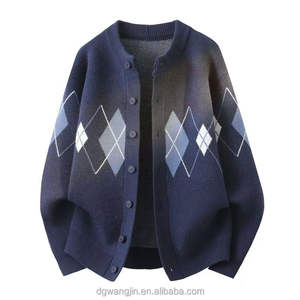 Chaqueta <span class=keywords><strong>Cárdigan</strong></span> de Punto Estilo Académico Retro para <span class=keywords><strong>Hombre</strong></span> 2025, Chaqueta Suéter Informal a Rayas con Botones para Invierno y Otoño, Talla Grande - Product Image 3