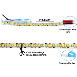 شريط إضاءة LED مرن SMD 2835 بجهد 24 فولت/12 فولت، 240 مصباح LED لكل متر، تصنيف IP20، قابل للتعتيم، متعدد الألوان للاستخدام الداخلي والخارجي - Product Image 5