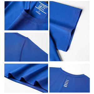 男女夏季速干运动t恤短袖细网领透气印花Logo可拉伸丝印毛坯 - Product Image 4