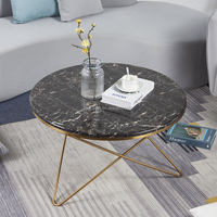 Table basse ronde mobile avec plateau en marbre, design moderne, pour la maison, l'hôtel, le salon, table d'appoint en métal, table à thé, meubles