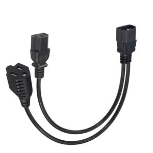 Cable Adaptador Divisor en Y IEC 320 C14 a C13 y NEMA 5-15R de 2 Vías para Servidor PDU - Product Image 4