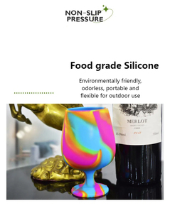 Verres <span class=keywords><strong>à</strong></span> <span class=keywords><strong>vin</strong></span> en silicone rouge de 260 ml, anti-chute, design esthétique, verres <span class=keywords><strong>à</strong></span> <span class=keywords><strong>pied</strong></span> haut en silicone - Product Image 4