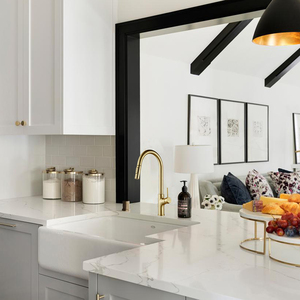 <span class=keywords><strong>Robinet</strong></span> de cuisine en acier inoxydable haute pression avec réglage du pulvérisateur abaisseur brossé doré pour 1 et 3 trous avec <span class=keywords><strong>plaque</strong></span> de bureau - Product Image 6