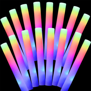 Tongkat busa Led dekorasi pernikahan, tongkat Baton busa bercahaya RGB warna-warni Promosi - Product Image 6