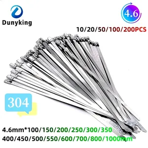 Abrazaderas de cable metálicas de acero inoxidable de 4.6mm, recubiertas para escape, con cierre, multifuncionales - Product Image 1