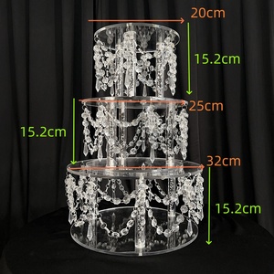 20cm/25cm/32cm Set Séparateur de Gâteau en Acrylique Entretoises de Gâteau en Acrylique pour Accessoires de Mariage, Décoration d'Anniversaire - Product Image 3