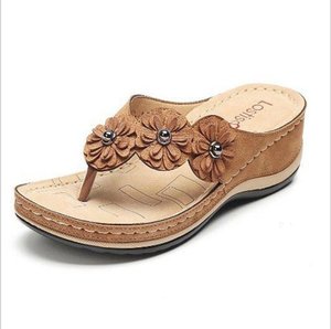 Chaussures décontractées pour femmes en promotion – Sandales de plage souples à talon compensé pour adultes, style rétro, tongs plates - Product Image 6