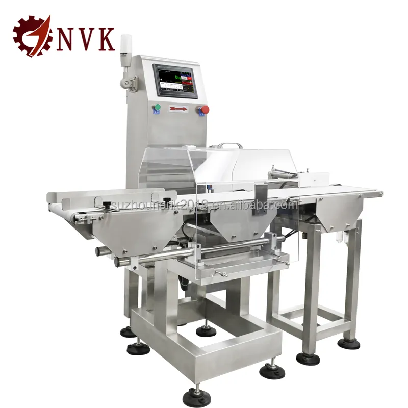 Nvk Dynamic Checkweigher 0,1g Alta precisión 0,5g Clasificación Cinta transportadora personalización Escala Alarma Rechazo