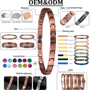 Pulseras de Cadena y Eslabones Magnéticas de Cobre Puro de Gran Tamaño con Diseño de Cruz Cristiana Religiosa para Hombre, en Oferta - Product Image 3