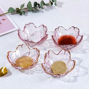 ชามแก้วลายดอกซากุระสีชมพูขนาดเล็กสำหรับใส่เครื่องปรุงรส  ชามซอสเคลือบทองสำหรับใส่เครื่องปรุงรสบาร์บีคิวและน้ำส้มสายชู - Product Image 3
