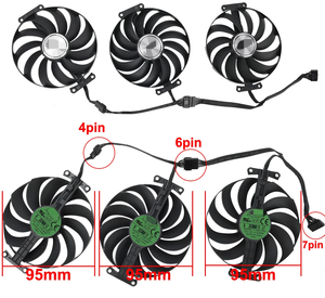 พัดลมการ์ดจอ T129215SU 3 ชิ้น/ชุด 95 มม. 7 ขา 12V 0.5A สำหรับ ASUS <span class=keywords><strong>ROG</strong></span> STRIX OC GeForce RTX3060 <span class=keywords><strong>3060Ti</strong></span> 3070 3070Ti 3080 3090 - Product Image 5
