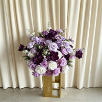 Boules de fleurs bleu foncé C-686, boules de fleurs violettes, centres de table en vrac rose et violet pour mariage, décoration de table à domicile