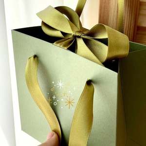 LILA Custom Exquisite Premium Cardboard Gift <b>Box</b> with Ribbon Handle Elegant Paper <b>Packaging</b> for Shopping Bags - Product Image 4