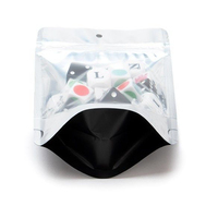 Sachet refermable personnalisé en aluminium de qualité alimentaire, transparent, vertical, avec fermeture éclair, pour bonbons, avec fenêtre transparente en plastique pour aliments pour animaux de compagnie