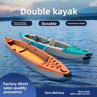 Kayak gonflable double HD, écologique, en PVC épaissi, résistant à l'usure, bateau de pêche et de rafting, 3,1-4 m, 2 personnes