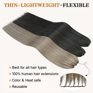FH #NC Factory Direct Feathering Line Weft Human Hair <b>Extension</b> 100g Invisible Straight <b>Braids</b> European Human Hair - Product Image 2