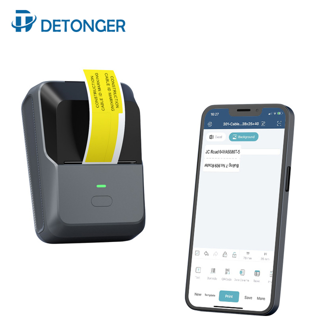Detonger P2 Wireless Label Maker 2 Inch Blue Tooth Easy to Use for Office Home Business Portable Label Printer