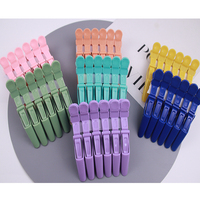 Pinces à cheveux professionnelles pour coiffeur, outils de coiffage, pinces crocodiles noires personnalisables avec logo pour salon de coiffure