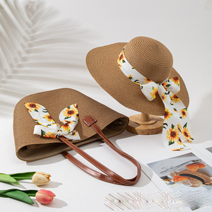 IStapromo Gifts High QuantityHandwoven Vintage Straw Hat and Tote Bag Set for Women <b>Beach</b> Summer <b>Accessories</b> Matching Sun Hat - Product Image 2