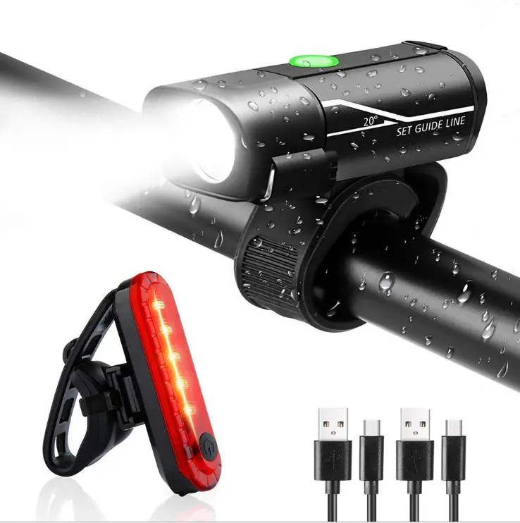 Hot Sale USB Rechargeable Bicycle Light Set Waterproof Front Rear Bike Led Light Warning Night Riding Outdoor Lamp Tail Light