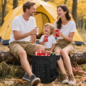 Mochila de Picnic Aislada para 30 Latas con 2 Compartimentos Herméticos, Bolsa Refrigerante para Playa, Viajes, Campamento, Almuerzo, Senderismo - Product Image 4