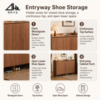 Meuble à chaussures modulaire en bois moderne avec étagères réglables, grande capacité, organisateur de rangement pour entrée