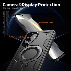 Support magnétique antichoc en métal avec anneau rotatif à 360° °   Étui de protection avec chargeur sans fil rotatif pour <span class=keywords><strong>Samsung</strong></span> S25 S24 S23 - Product Image 5