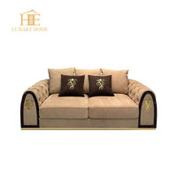 Ensemble de canapés en cuir pour salon, style moderne italien, simple et luxueux, en bois massif, pour villa