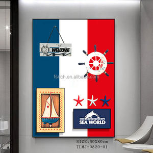 Commande <span class=keywords><strong>en</strong></span> gros d'art mural côtier 3D personnalisé 60x80cm, peinture décorative moderne méditerranéenne pour salon, thème <span class=keywords><strong>coucher</strong></span> <span class=keywords><strong>de</strong></span> <span class=keywords><strong>soleil</strong></span>, plage, mer - Product Image 4