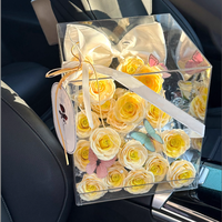 Offre Spéciale 25 pièces/boîte fleur artificielle savon Bouquet anniversaire fête de mariage décoration saint valentin cadeau boîte savon fleurs