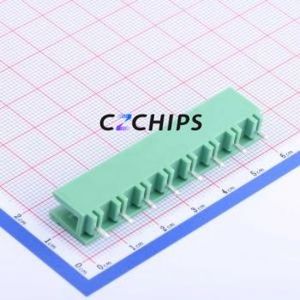 KF2EDGV-7.5-8P Plug-in Terminal Block Through hole,P=7.5mm Connector Board-to-Board / Socket - Open 1x8P 7.5mm Green - Product Image 2