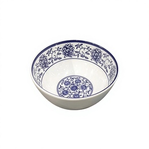 Bol rond pour nouilles Lamian en porcelaine bleue et blanche à décor unilatéral, glaçure bleu <span class=keywords><strong>ciel</strong></span>, vaisselle en mélamine personnalisable - Product Image 6