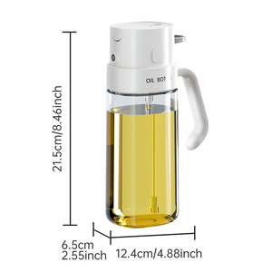 Nouveau flacon d'huile <span class=keywords><strong>de</strong></span> cuisson <span class=keywords><strong>de</strong></span> 550ml pour vaporiser et verser dans la <span class=keywords><strong>cuisine</strong></span> flacon pulvérisateur en verre d'huile <span class=keywords><strong>de</strong></span> noix <span class=keywords><strong>de</strong></span> <span class=keywords><strong>coco</strong></span> <span class=keywords><strong>vinaigre</strong></span> d'olive à injection 2 en 1 - Product Image 2