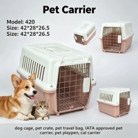 Cage de transport légère pour animaux de compagnie avec poignée pliable, cage aérée pour petits chiens et chats, design facile à transporter