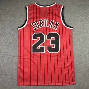 2025 yeni stiller sıcak satış ve yüksek kaliteli basketbol erkek işlemeli dikişli kırmızı siyah Jersey #23 Michael Bull Jersey - Product Image 1
